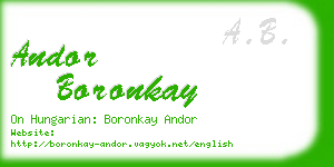 andor boronkay business card